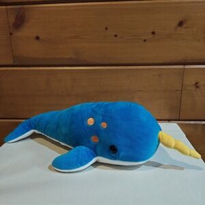 Wishpets Narwally Blue Narwhal Plush Toy 19" 2018 Lovey Stuffed Animal GUC